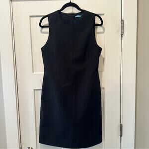 J. McLaughlin Black Textured Sheath Dress Sleeveless Pockets Size 6